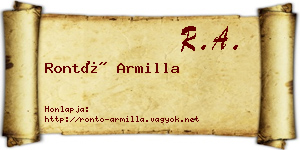 Rontó Armilla névjegykártya